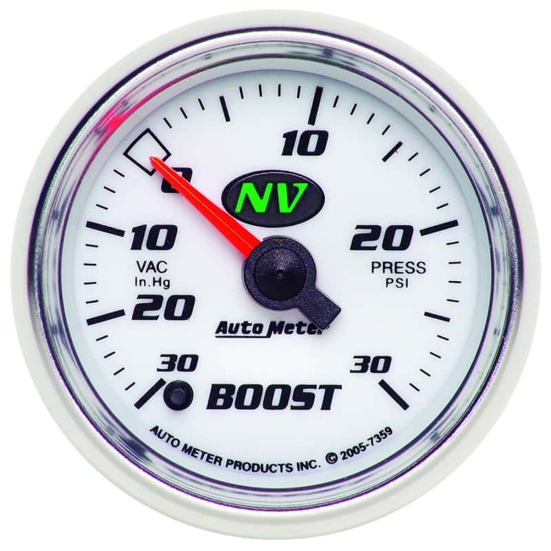 AutoMeter — Autometer NV 52.4mm Full Sweep Electronic 30 In Hg/30 PSI Vacuum / Boost Gauge
2-1/16" BOOST-VAC, 3 - view 1