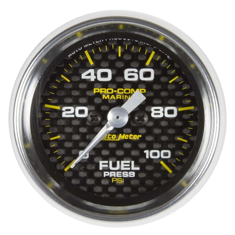 AutoMeter — Autometer Marine Carbon Fiber 2-1/16in 100 PSI Digital Stepper Motor Fuel Pressure Gauge
GA 2" FP 100PSI MCF - view 1