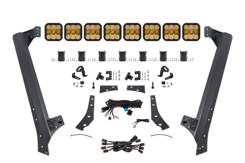 Diode Dynamics — Diode Dynamics Jeep JK SS5 Pro CrossLink Windshield - Yellow Combo Lightbar Kit - view 1