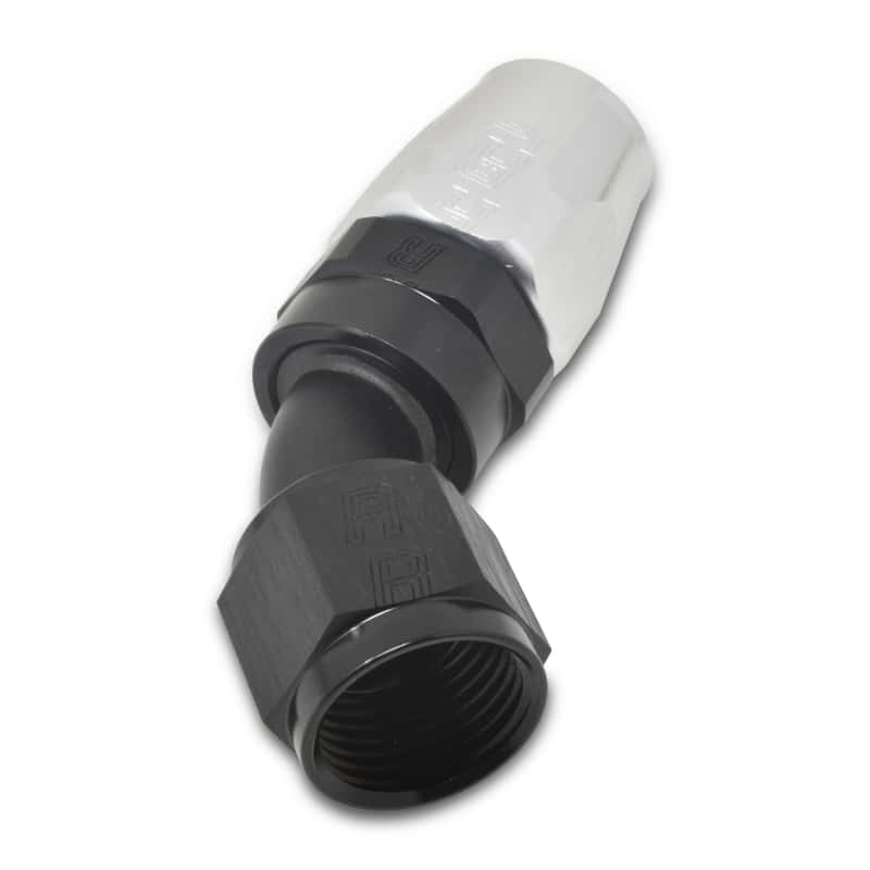 Russell — Russell Performance -12 AN Black/Silver 45 Degree Full Flow Hose End
Hose Fitting - view 6
