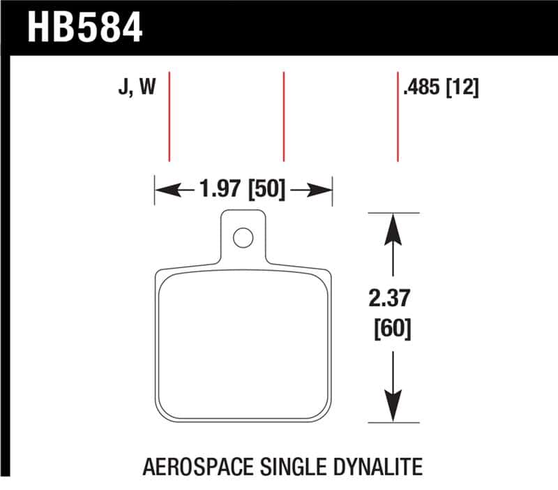 Hawk Performance — Hawk Aerospace Single Dynalite 12mm Thickness DTC-30 Race Brake Pads
Disc Brake Pad - view 1