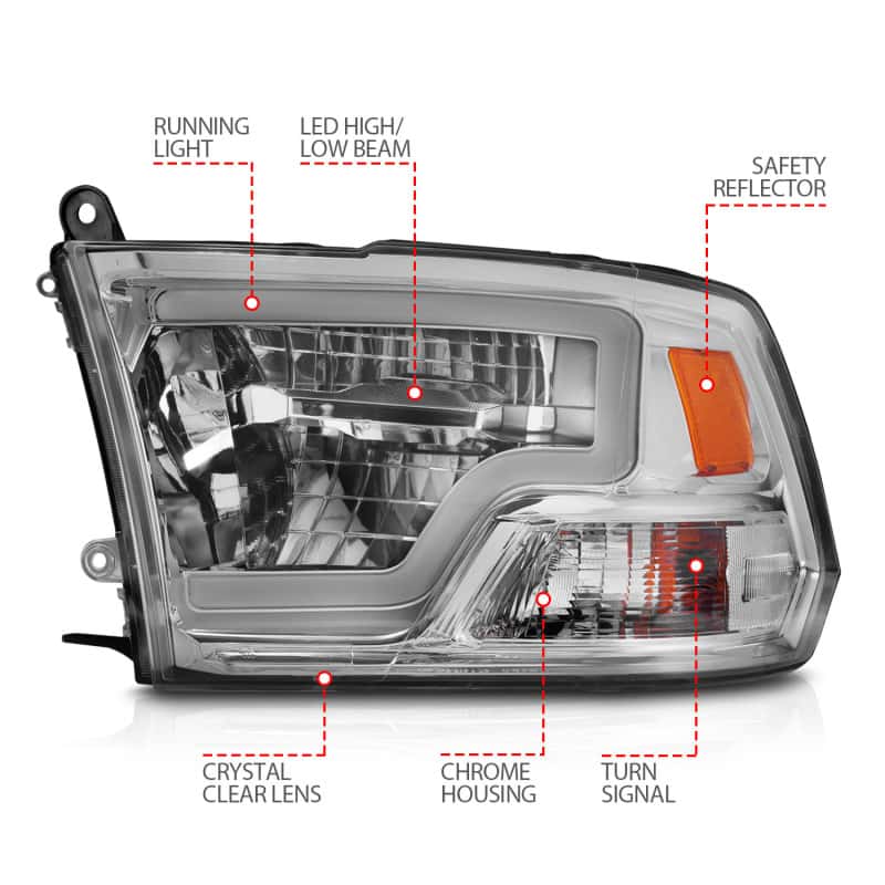 ANZO — ANZO 2009-2020 Dodge Ram 1500 Full LED Square Projector Headlights w/ Chrome Housing Chrome Amber
Head Light Set
HdLtSet - view 7