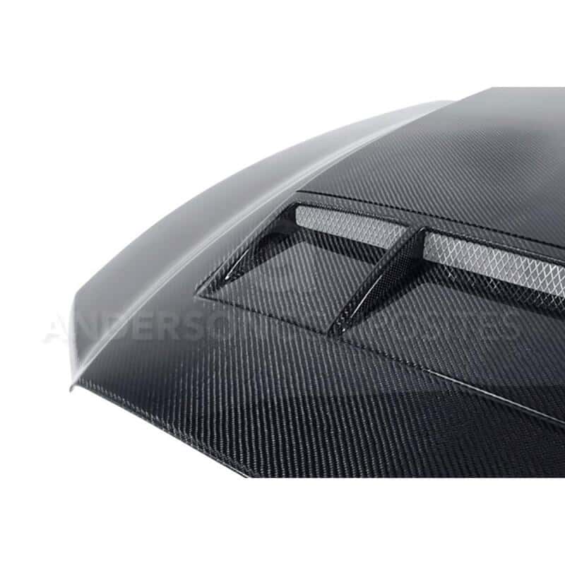 Anderson Composites — Anderson Composites 10-14 Ford Mustang/Shelby GT500 and 2013-2014 GT/V6 Ram Air Type-CR Hood - view 7
