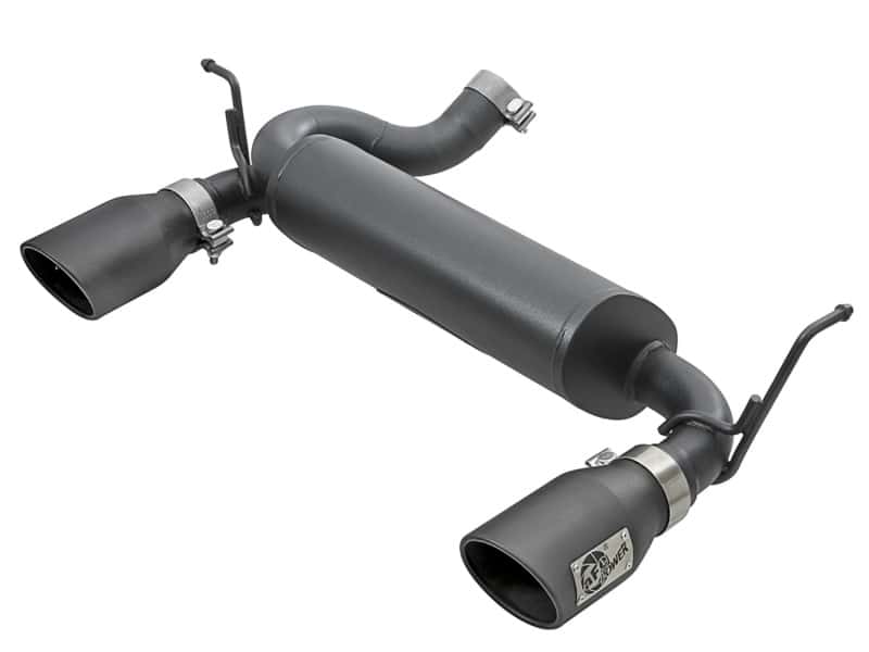 aFe — aFe Rebel Series 2.5in 409 SS Axle-Back Exhaust w/ Black Tips 2007+ Jeep Wrangler (JK) V6 3.6L/3.8L
Axle-Back Exhaust - view 1