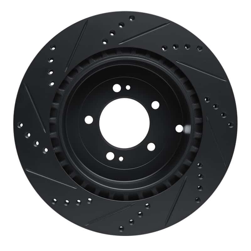 R1 Concepts — R1 08-15 Mitsubishi Lancer Rear Right Drilled & Slotted Black Brake Rotor
R1 Brake Rotor Drill - view 5