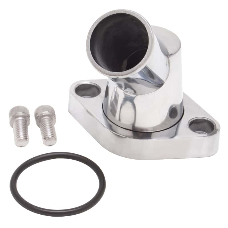 Edelbrock — Edelbrock Waterneck SBC/BBC 45-Degree Two-Piece Cast Swivel Polished
CHROME/PRO-FLO - view 3