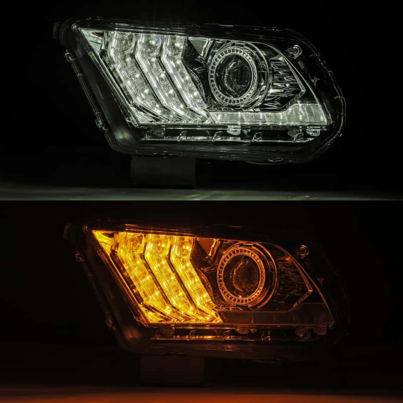 AlphaRex — AlphaRex 10-12 Ford Mustang PRO-Series Projector Headlights Plank Style Chrome w/Top/Bottom DRL
Projector Headlights - view 6
