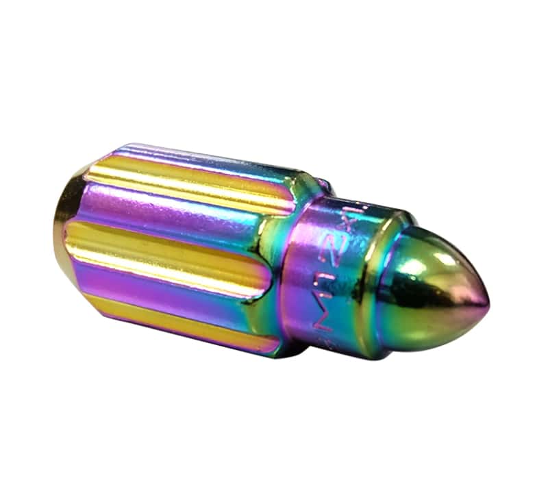 NRG — NRG 500 Series M12 X 1.5 Bullet Shape Steel Lug Nut Set - 21 Pc w/Lock Key - Neochrome - view 3