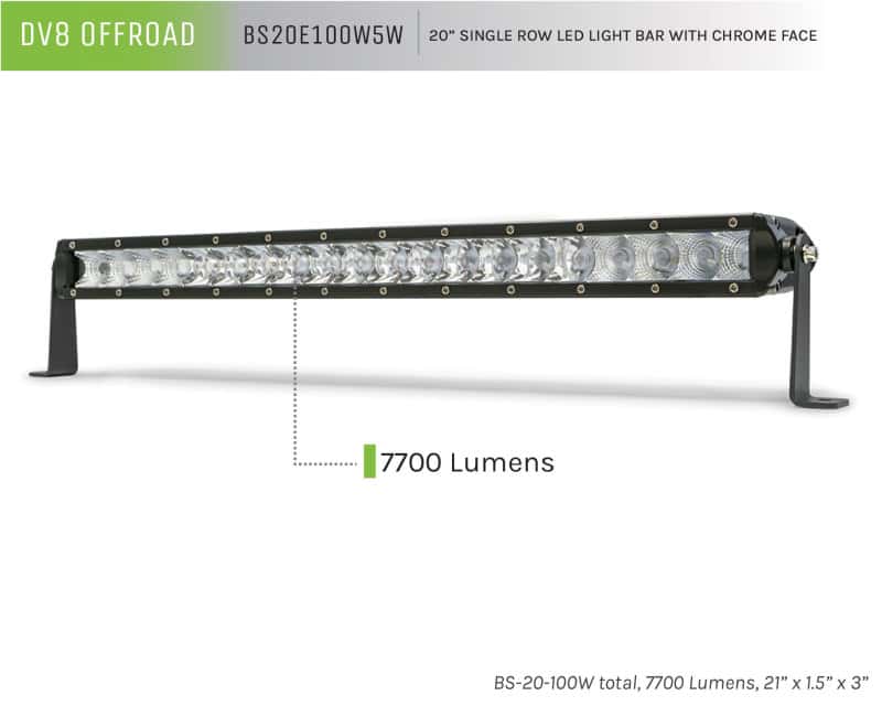 DV8 Offroad — DV8 Offroad SL 8 Slim 20in Light Bar Slim 100W Spot 5W CREE LED - Black
LED Light Bar - view 6