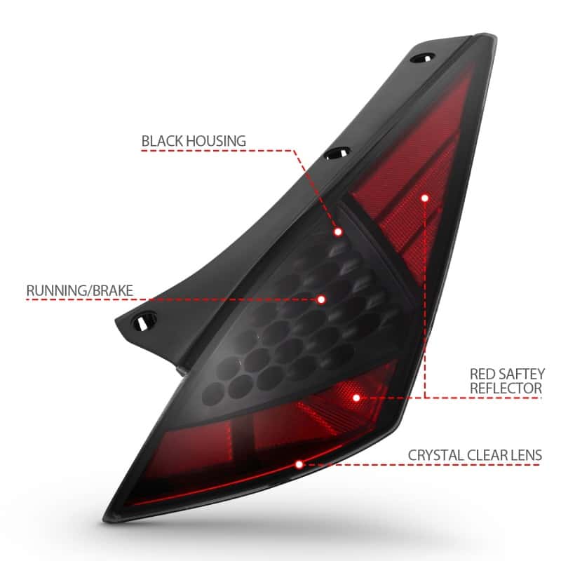 ANZO — ANZO 2003-2005 Nissan 350Z LED Taillights Smoke - view 5