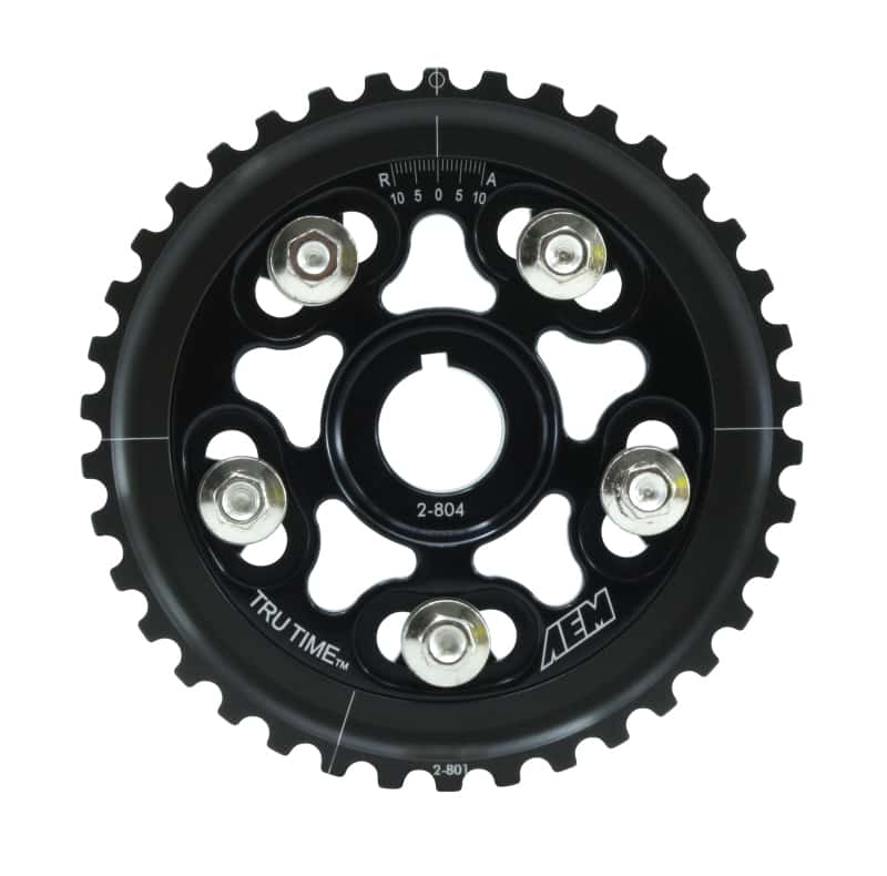 AEM — AEM 96-00 Honda Civic / 96-97 Honda Del Sol D16 Black Tru-Time Cam Gear
Adjustable Cam Gear
Tru-Time Cam Gear - view 1