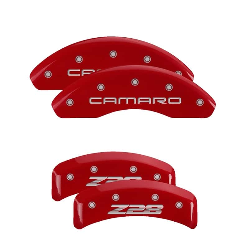 MGP — MGP 4 Caliper Covers Engraved Front Gen 4/Camaro Engraved Rear Gen 4/Z28 Red finish silver ch
Caliper Covers - view 1