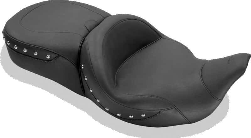 Mustang Motorcycle — Mustang 08-21 Harley Electra Glide,Rd Glide,Rd King,Str Glide Super Touring 1PC Seat w/Studs - Black - view 1
