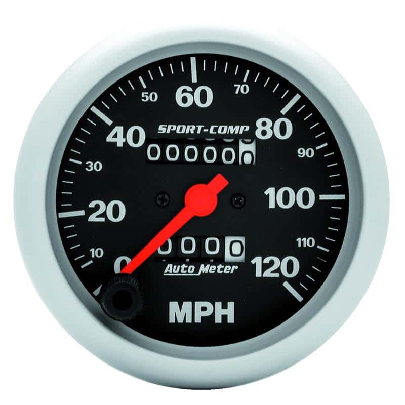 AutoMeter — Autometer Sport-Comp 3-3/8 inch 120 MPH Mechanical Speedometer
3-3/8" SPEEDO, 120 M - view 2