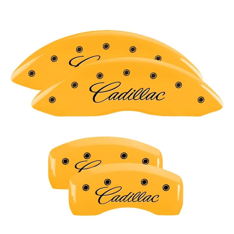 MGP — MGP 4 Caliper Covers Engraved Front & Rear Cursive/Cadillac Yellow finish black ch
Caliper Covers - view 1