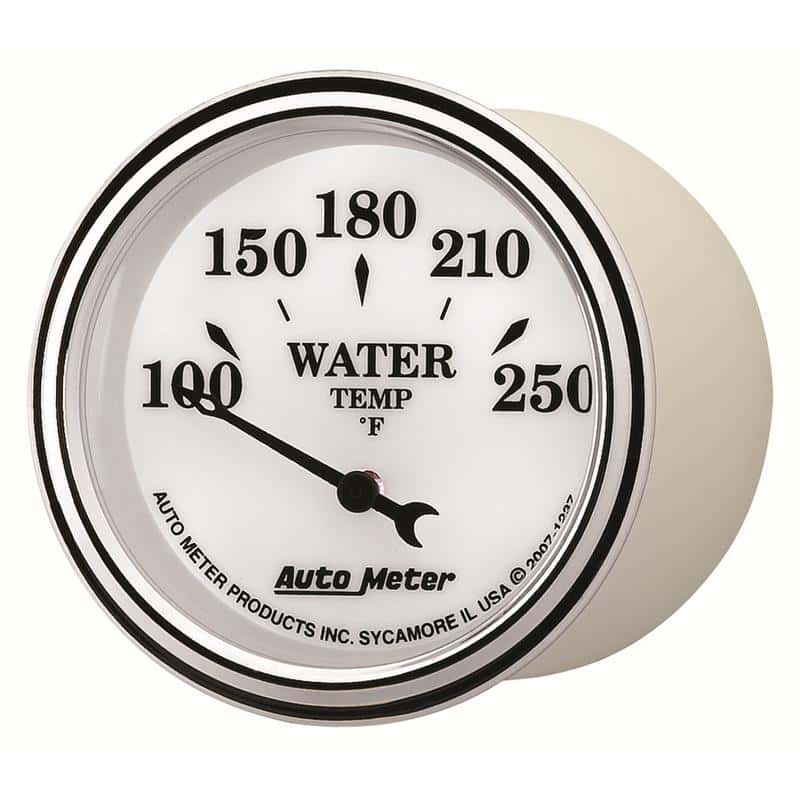 AutoMeter — AutoMeter Gauge Water Temp 2-1/16in. 250 Deg. F Elec Old Tyme White II
2-1/16" WATER TEMP, - view 2
