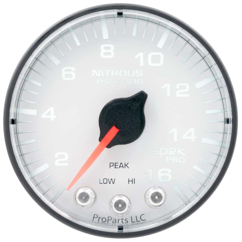 AutoMeter — Autometer Spek-Pro 2 1/16in 1600PSI Stepper Motor w/ Peak & Warn White/Black Nitrous Pressure Gauge
GA 2" N2O WFB SPEK - view 2