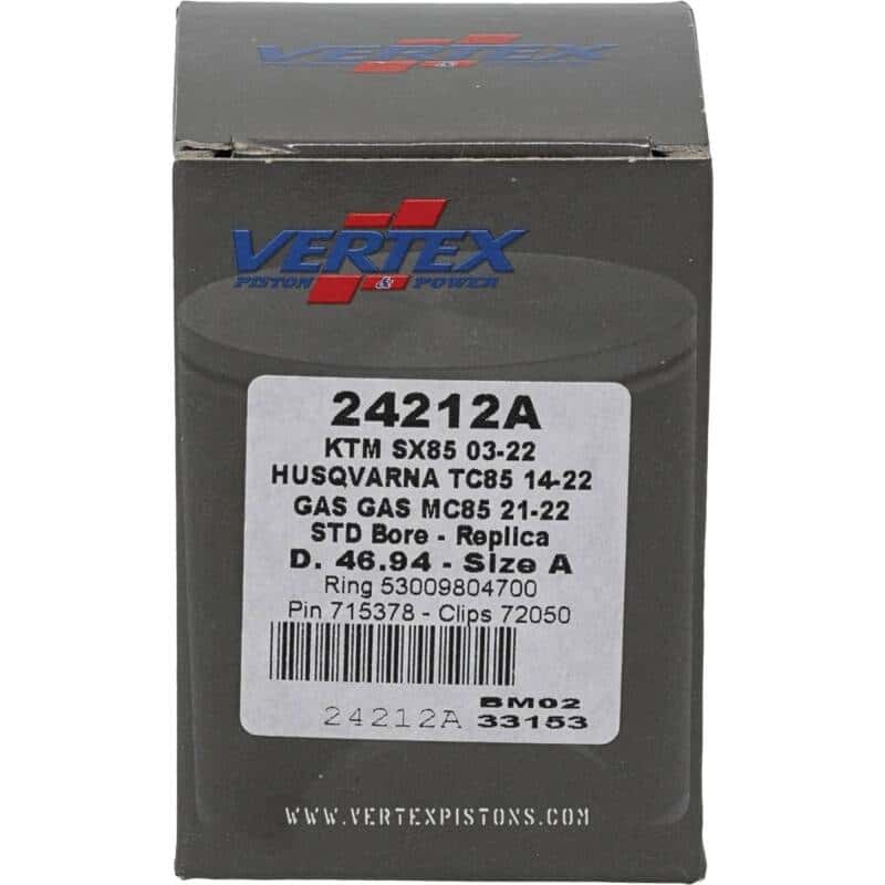 Vertex Pistons — Vertex Piston 03-24 KTM 85 SX 85cc Cast Replica Piston Kit - view 4
