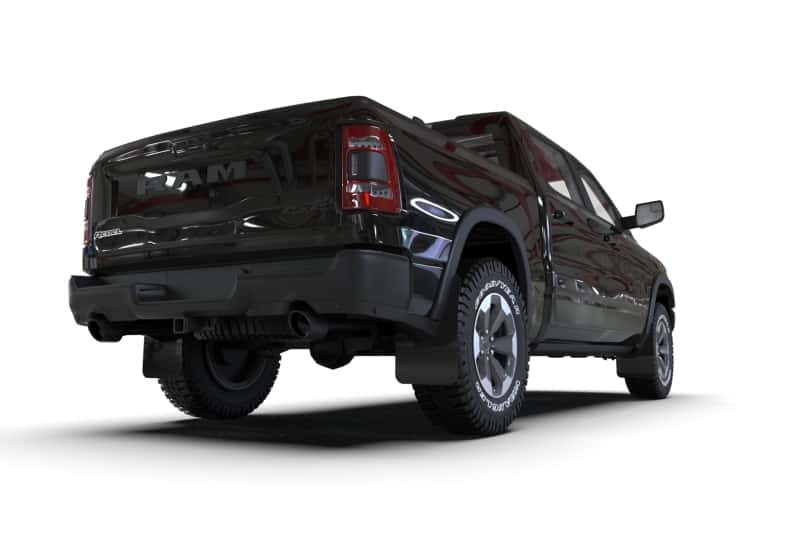 Rally Armor — Rally Armor 19-25 Dodge Ram 1500 Rebel Black UR Mud Flap w/Red Logo
Mud Flap - view 4