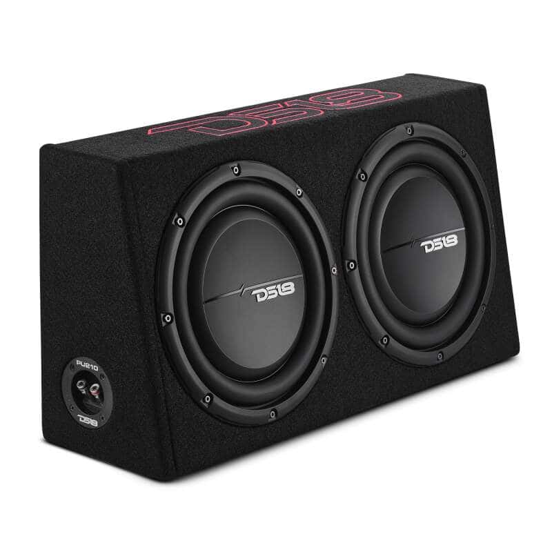 DS18 — DS18 Dual 10in Shallow Enclosure w/ Subwoofer 350 Watts RMS Sealed Black Carpet - view 8