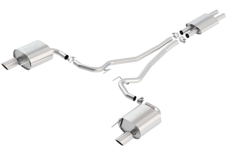 Borla — Borla Cat Back 15-17 Ford Mustang 3.7L V6 MT/AT 2.25in Pipe 4in Single Round Rolled Tips
Cat-Back System
ExhstSysKt - view 3