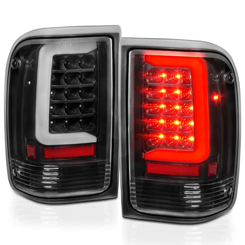 ANZO — ANZO 1993-1997 Ford  Ranger LED Tail Lights w/ Light Bar Black Housing Clear Lens - view 4