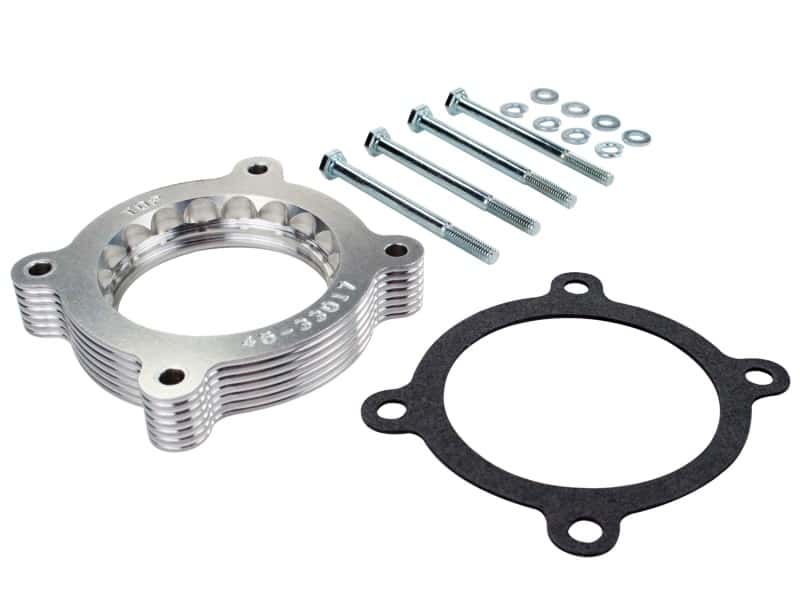 aFe — aFe Silver Bullet Throttle Body Spacer 11-12 Ford F-150 V6 3.5L (tt) EcoBoost
Throttle Body Spacer
TBdySpacer - view 3