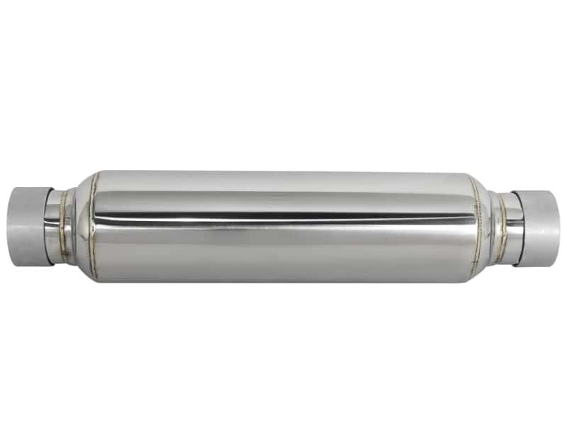 aFe — aFe MACH Force-Xp 304 Stainless Steel Resonator 2.5in Inlet/Outlet x 4in Dia x 15in Body x 19in L
Stainless Resonator - view 2