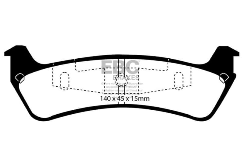 EBC — EBC 95-01 Ford Explorer 4.0 2WD Yellowstuff Rear Brake Pads
Disc Brake Pad - view 1