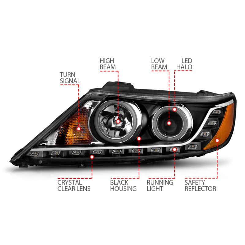 ANZO — ANZO 2011-2013 Kia Sorento Projector Headlights w/ Halo Black (CCFL)
Head Light Set
HdLtSet - view 11