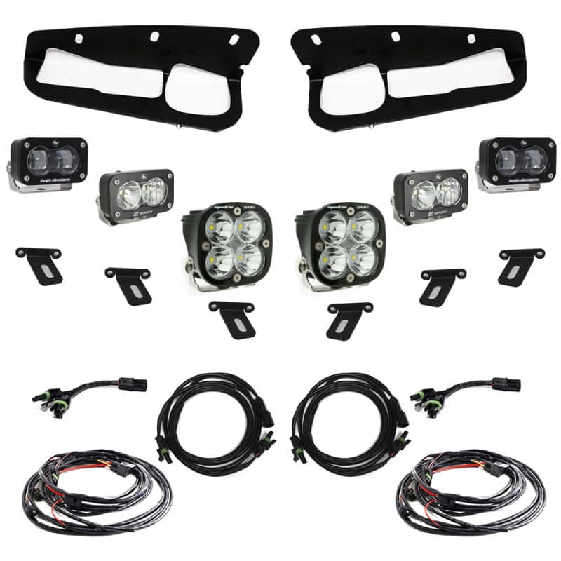 Baja Designs — Baja Designs 21-22 Ford Bronco w/Steel Bumper S2 SAE Sportsmen Fog Pocket Light Kit - Clear - view 1