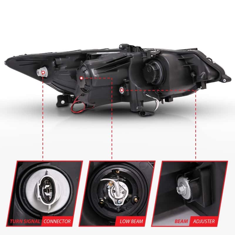 ANZO — ANZO 2009-2012 Acura TSX Projector Headlights w/ Halo Black (CCFL) (HID Compatible)
Head Light Set
HdLtSet - view 6