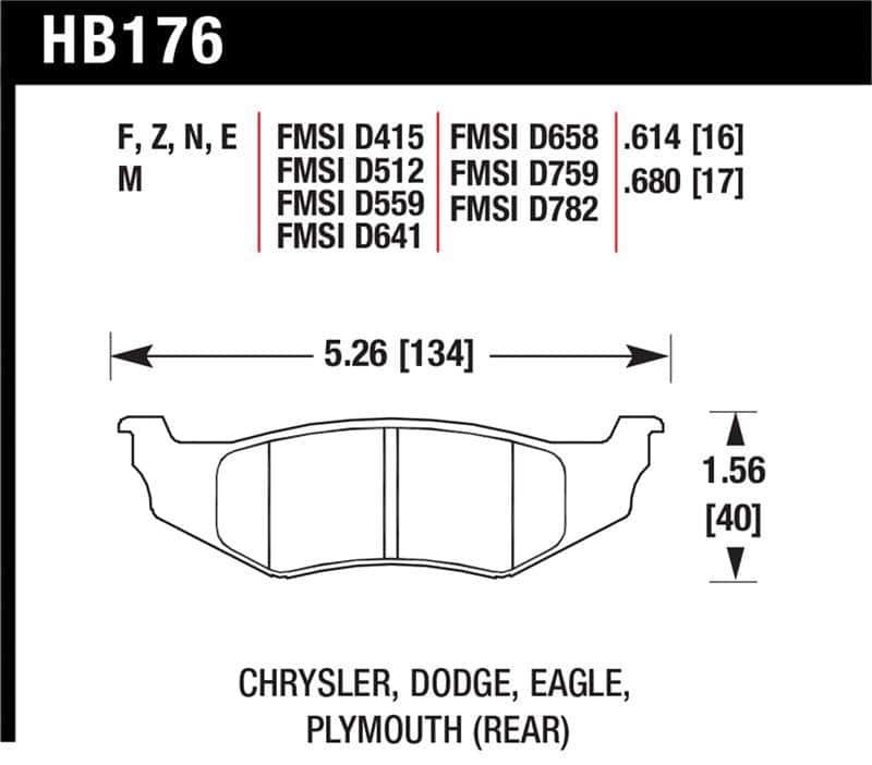 Hawk Performance — Hawk SRT4 HP+ Street Rear Brake Pads
Disc Brake Pad - view 1