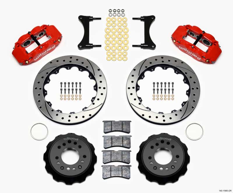 Wilwood — Wilwood Narrow Superlite 6R Front Hat Kit 12.88in Drill Red 93-96 Mazda RX7
BRAKE KIT - view 2