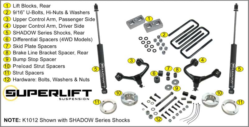 Superlift — Superlift 05-20 Toyota Tacoma 4WD (Excl TRD Pro Models) - 3in Lift Kit w/ Superlift Shocks - view 4