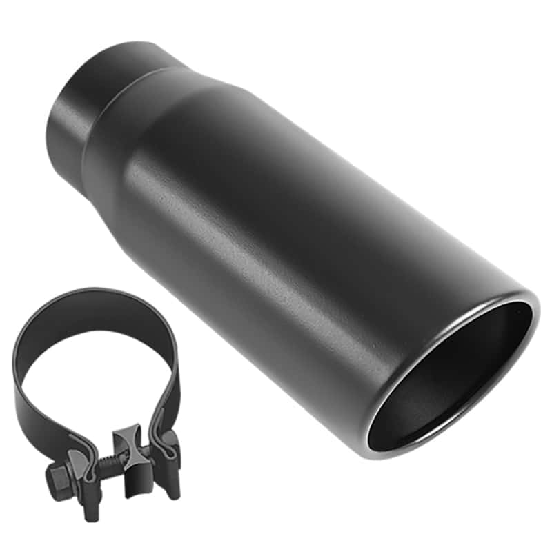 Magnaflow — MagnaFlow Tip Stainless Black Coated Single Double Round Single Outlet 5in Dia 4in Inlet 13in L
Stainless Steel
Exhaust Tip - view 1