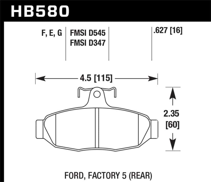 Hawk Performance — Hawk 86-92 Ford Taurus SHO / 89-92 Ford Thunderbird Super Coupe Blue 9012 Race Rear Brake Pads
Disc Brake Pad - view 2