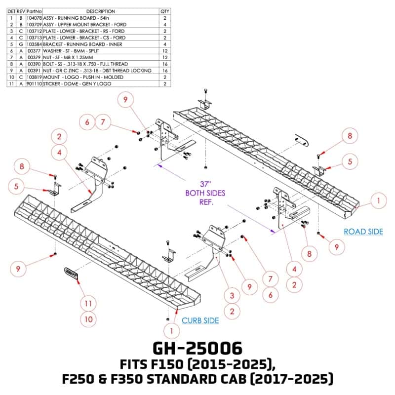 GEN-Y Hitch — Gen-Y 15-25 Ford F-150/17-24 Ford F-250/F-350 Standard Cab Running Boards
Running Boards - view 2