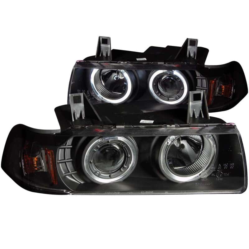 ANZO — ANZO 1992-1998 BMW 3 Series E36 Projector Headlights w/ Halo Black G2 1 pc
Head Light Set
HdLtSet - view 1