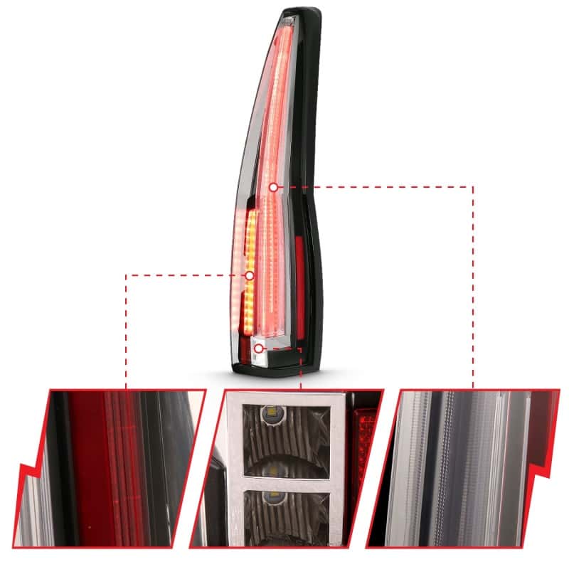 ANZO — ANZO 2007-2014 Cadillac Escalade Led Taillights Red/Clear
Tail Light Set
LED Taillights - view 4