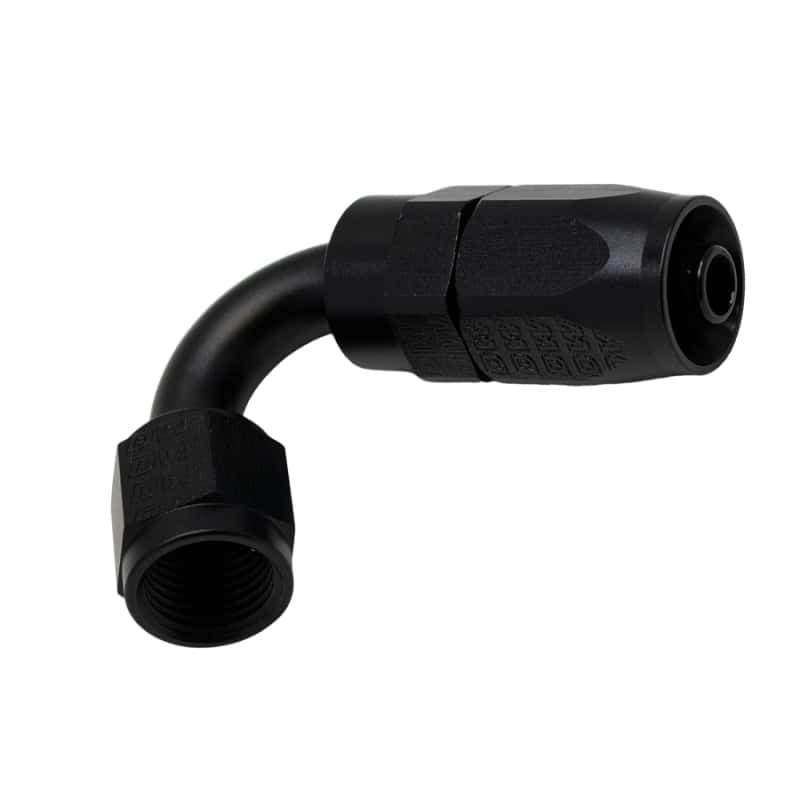 DeatschWerks — DeatschWerks 6 AN Female Flare Swivel 120-Degree Hose End CPE - Anodized Matte Black
Lines & Fittings - view 1