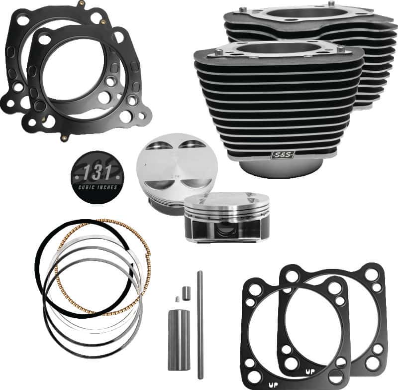 S&S Cycle — S&S Cycle 2017+ M8 Models 4.250in Bore 4-5/8in Stroke Cylinder Kit - Wrinkle Black w/ Highlight - view 2