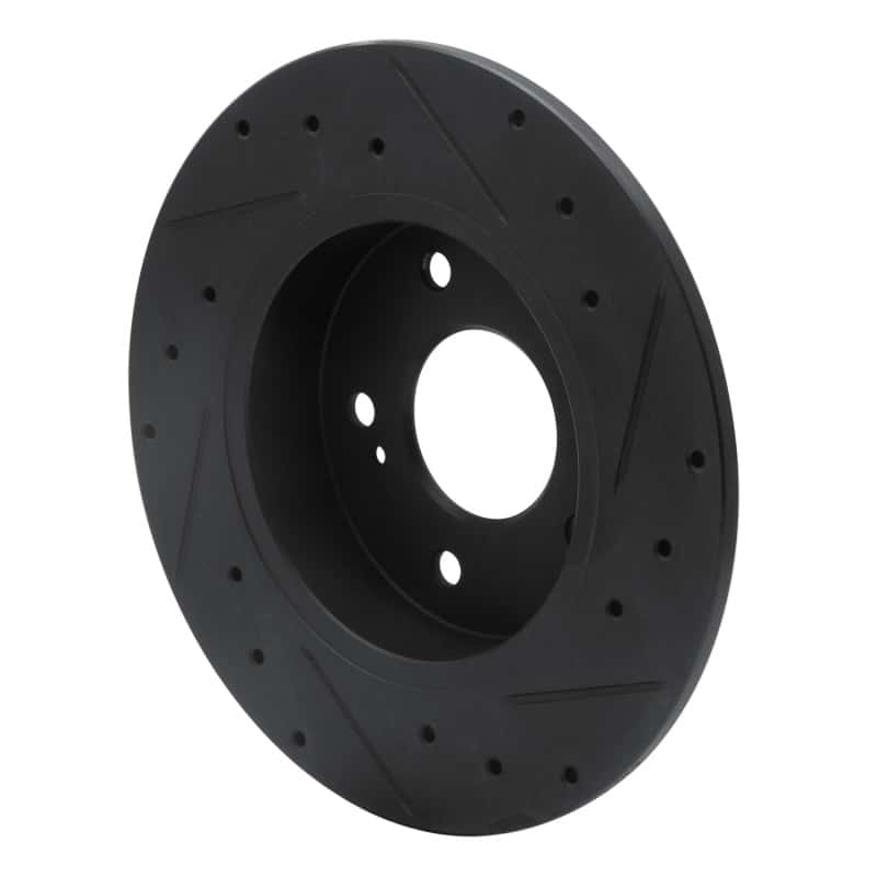 R1 Concepts — R1 94-04 Infiniti I30 Rear Left Drilled & Slotted Black Brake Rotor
R1 Brake Rotor Drill - view 4