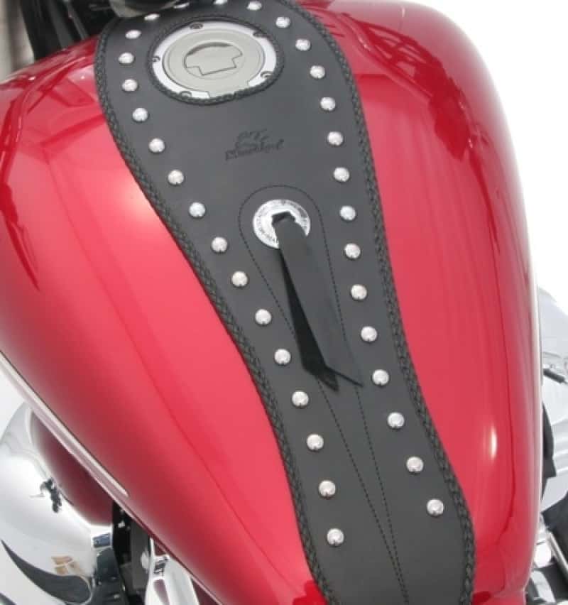 Mustang Motorcycle — Mustang 07-17 Yamaha V-Star 1200, V-Star 1300 Tourer, V-Star 1300 Deluxe Tank Bib w/Studs- Black - view 1