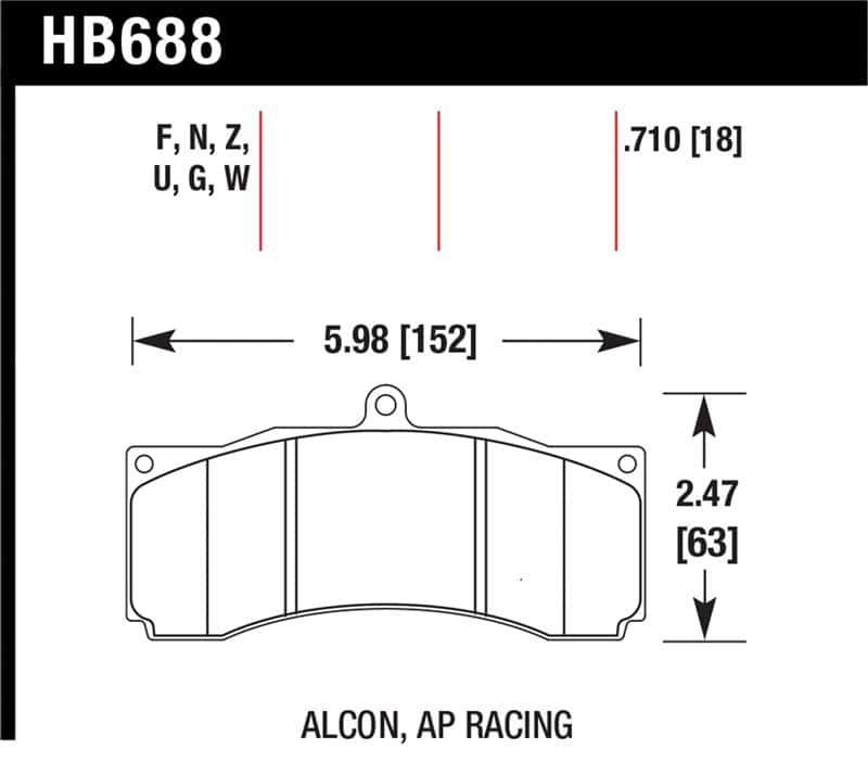 Hawk Performance — Hawk Alcon / AP Racing / Baer HPS Brake Pads
Disc Brake Pad - view 1