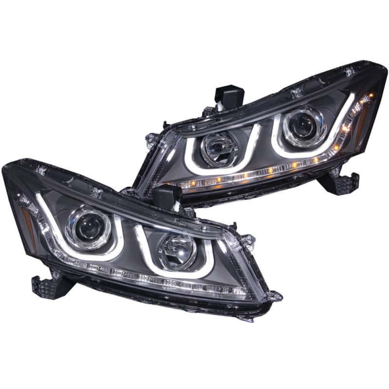 ANZO — ANZO 2008-2012 Honda Accord Projector Headlights w/ U-Bar Black
Head Light Set
HdLtSet - view 1