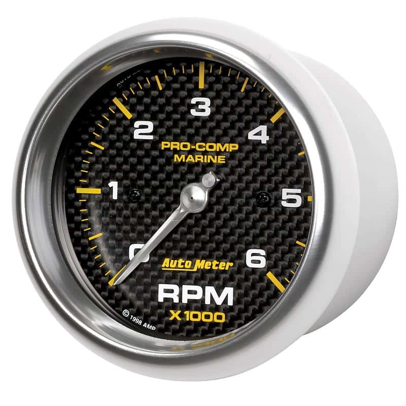 AutoMeter — Autometer Marine Carbon Fiber Ultra-Lite Gauge 3-3/8in Tachometer 6K RPM
3.4" TACH 6KRPM MCF - view 3