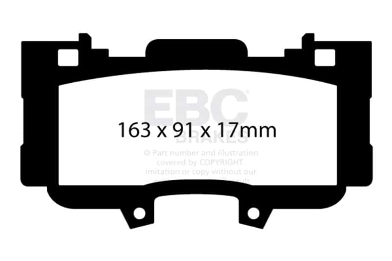 EBC — EBC 15+ Ford Mustang 2.3 Turbo Performance Pkg Yellowstuff Front Brake Pads
Disc Brake Pad - view 1