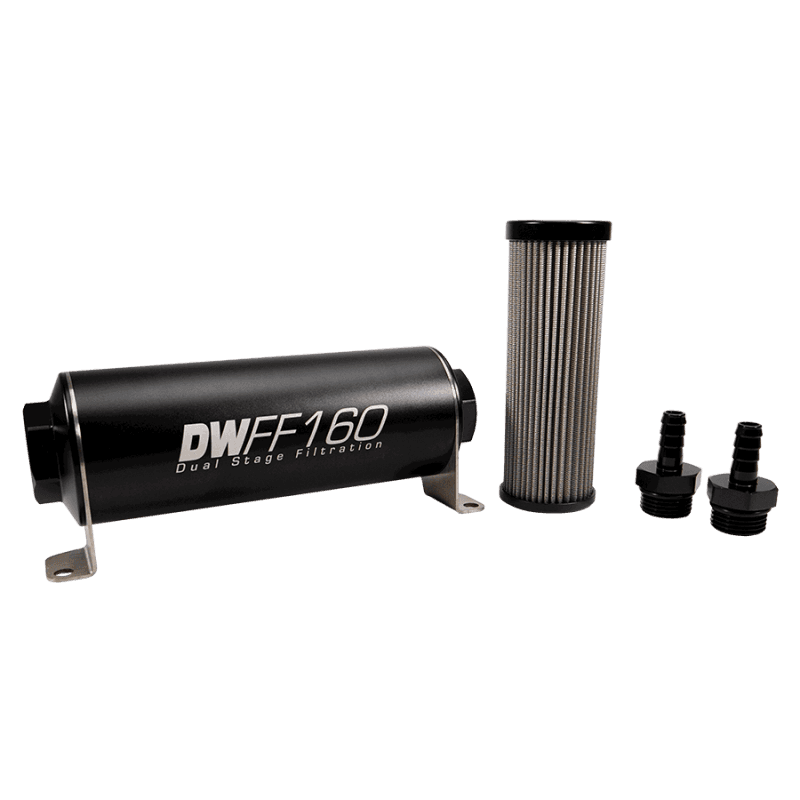 DeatschWerks — DeatschWerks Stainless Steel 3/8in 10 Micron Universal Inline Fuel Filter Housing Kit (160mm)
Filtration - view 1