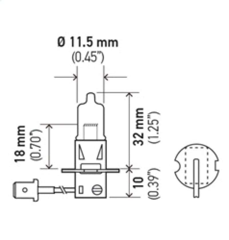 Hella — Hella Bulb H3 12V 55W Pk22S T325 +50
H3P50 Halogen Bulb - view 5